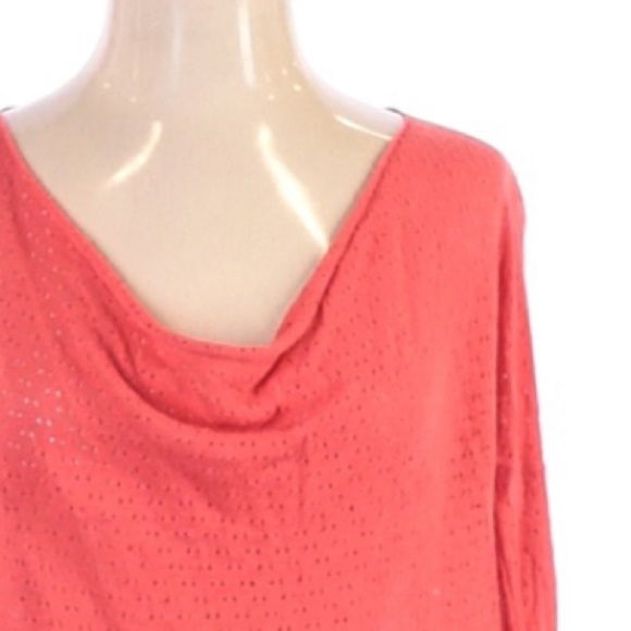 Guinevere | Linen Cotton Blend Long Sleeve Small Top Orange Peach Pink - Picture 9 of 10